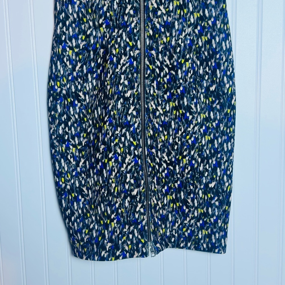 Yigal Azrouel - Speckled Multi Print Zippered Sheath Dress 4 - Picture 5 of 15